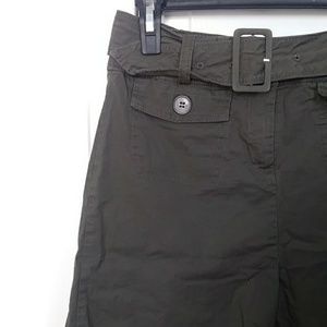 H&M dark green safari style skirt
